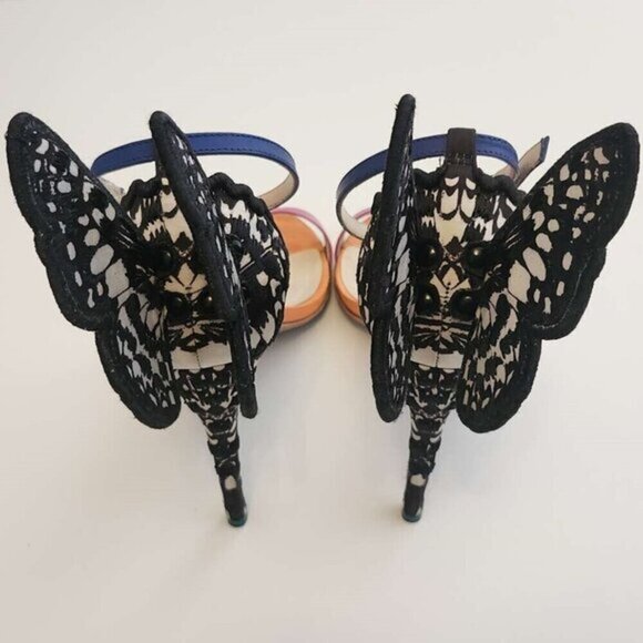 Sophia Webster Embroidery Sandal Chiara Butterfly High Heels‎ Shoes Pink 38.5 - Picture 4 of 16